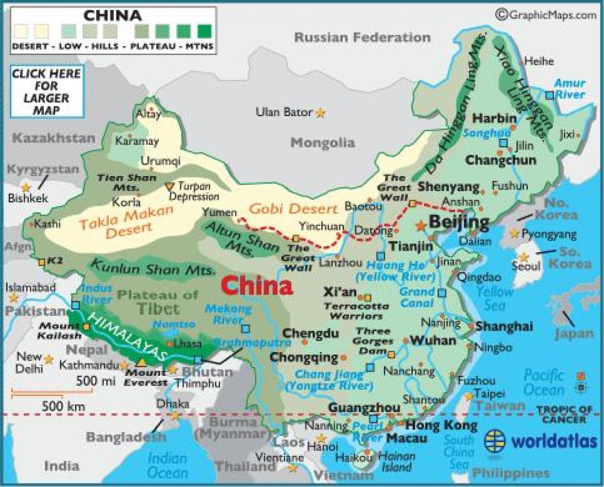 China peta geografi