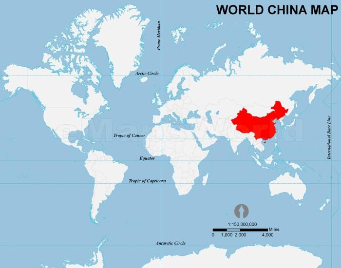 China pada peta dunia