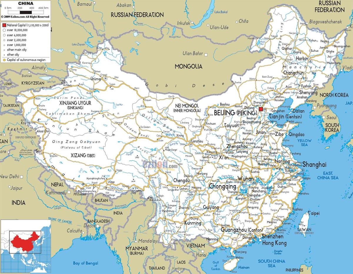 China jalan peta