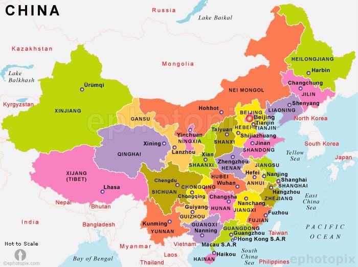 China peta dengan syarikat