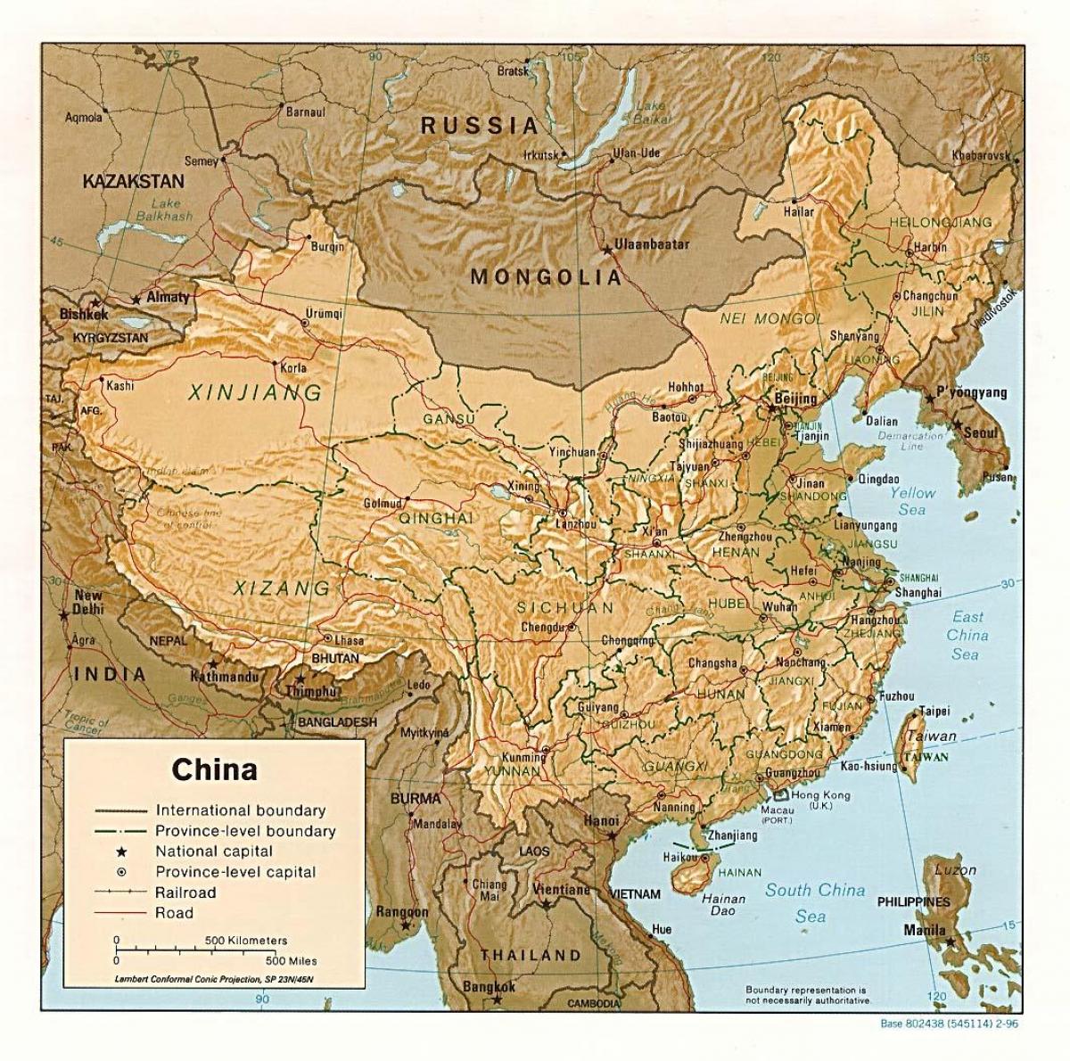 peta geografi China