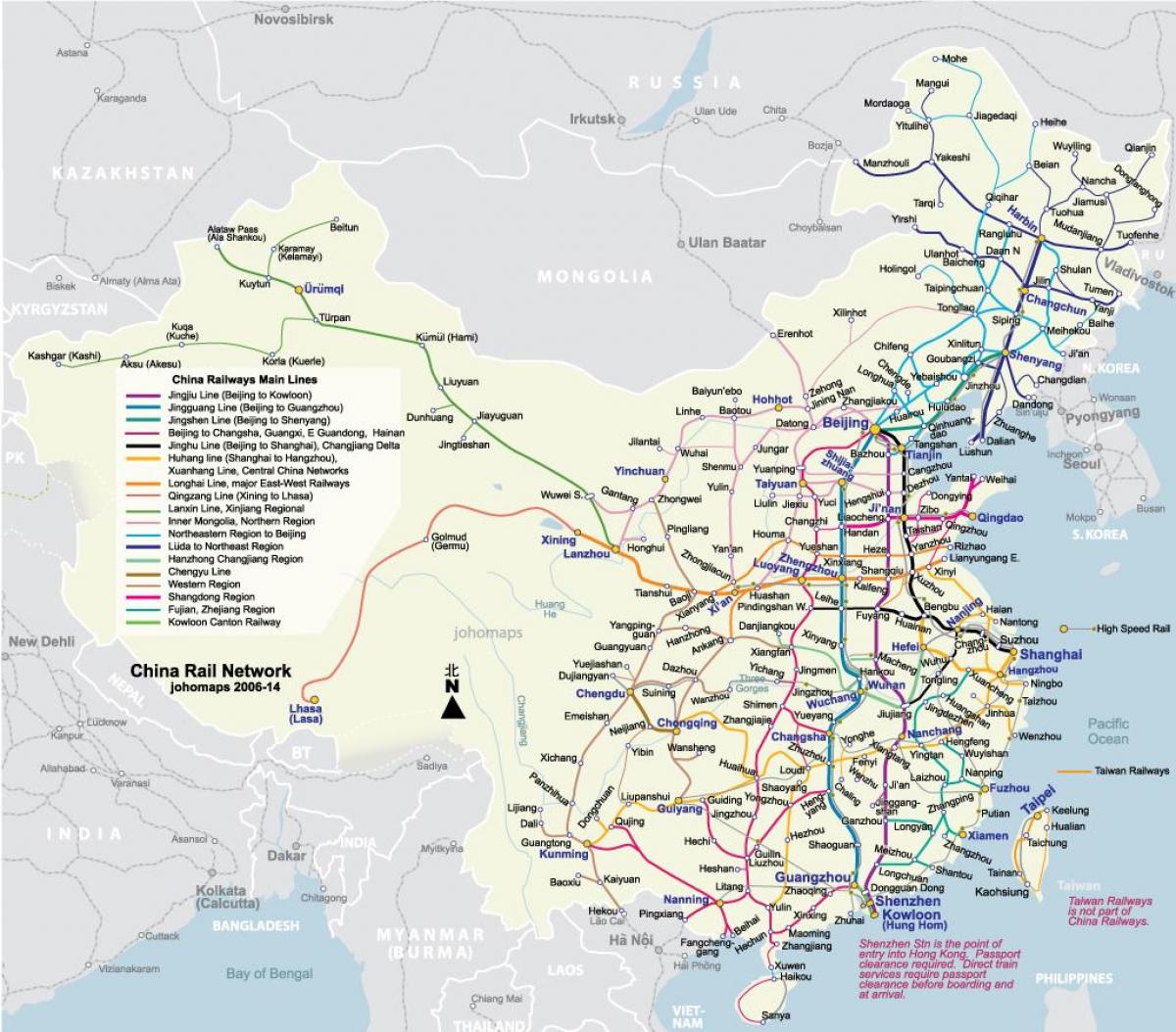 China cepat peta kereta api