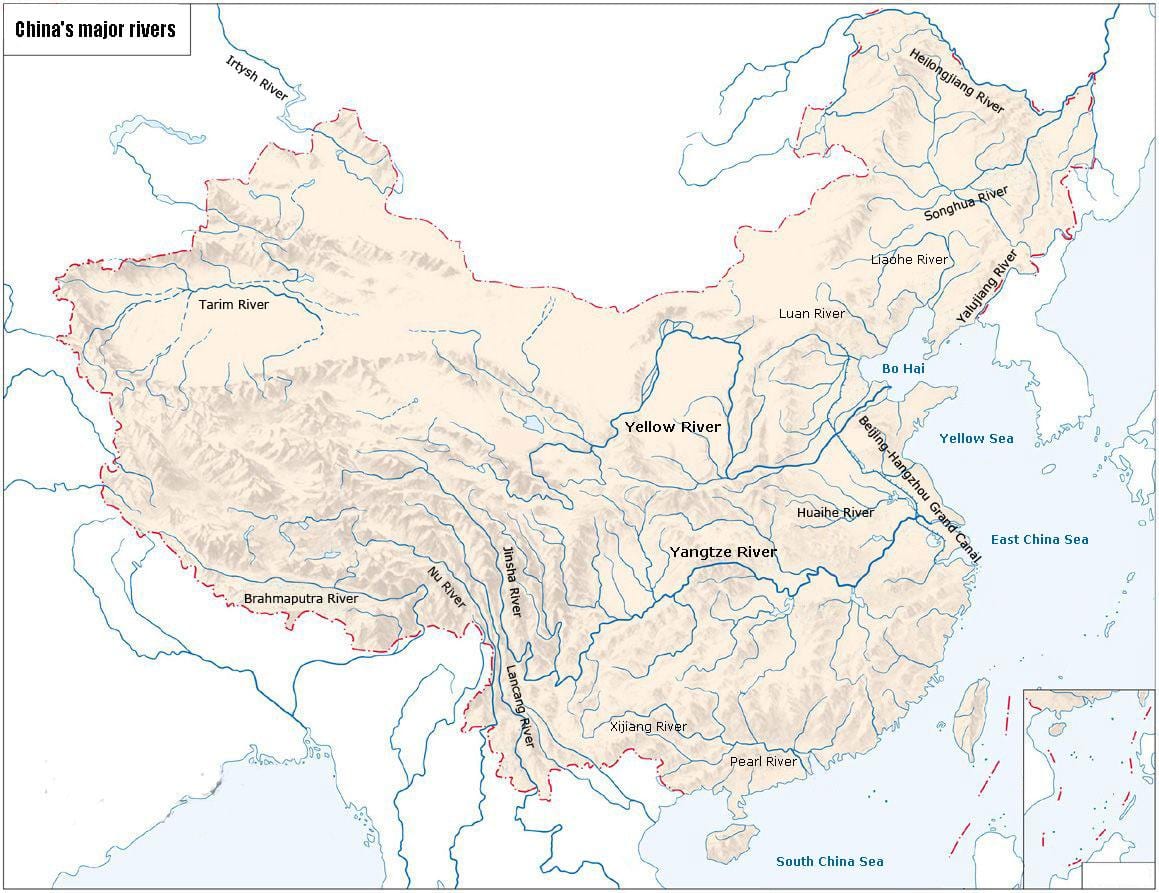 sungai China peta