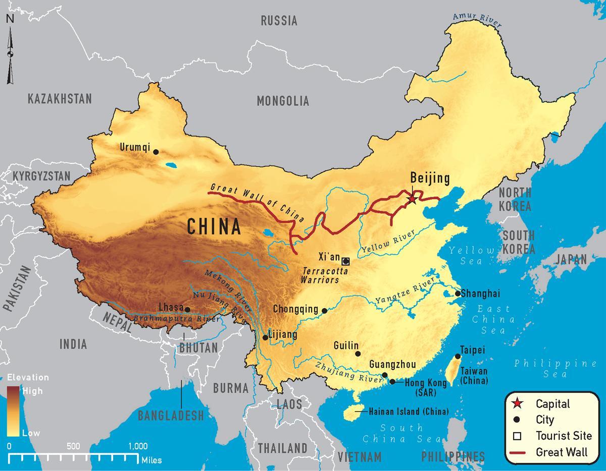 China peta sungai