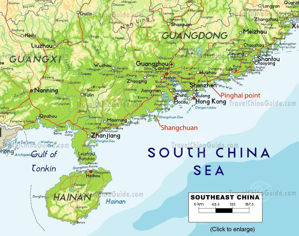 Selatan China peta