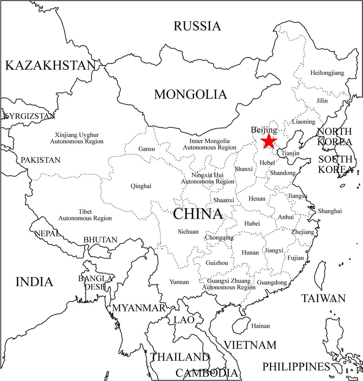 peta wilayah china
