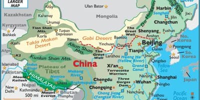 China peta geografi