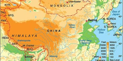 China peta ketinggian