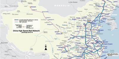 Tinggi kelajuan kereta api China peta