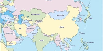 Peta China dan negara-negara yang bersempadan