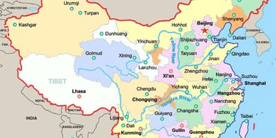 China peta bandar-bandar besar
