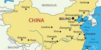 Laut kuning China peta