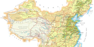 China peta topografi