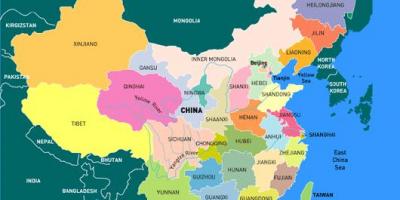 China peta dengan wilayah