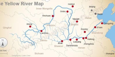 China peta sungai kuning
