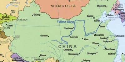 Sungai kuning di China peta